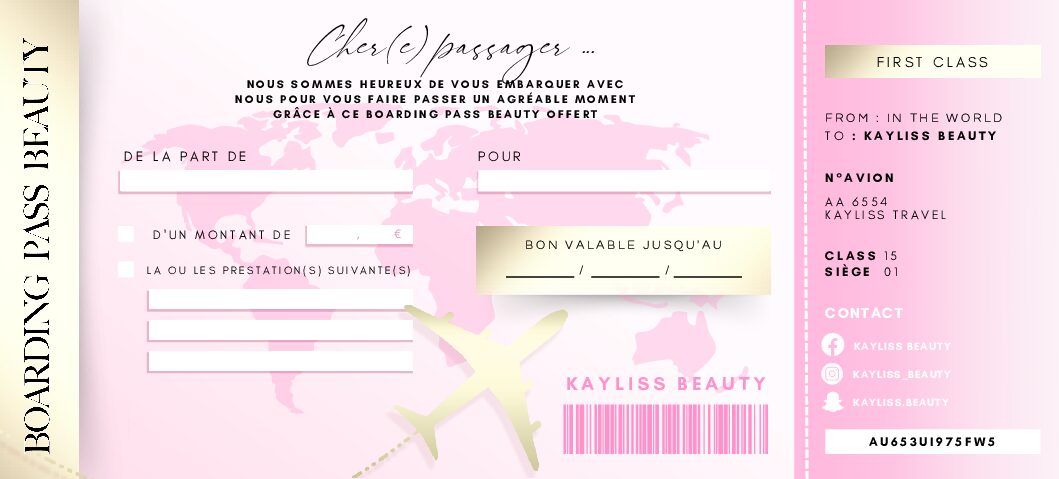 Chèque cadeau verso - Kayliss Beauty